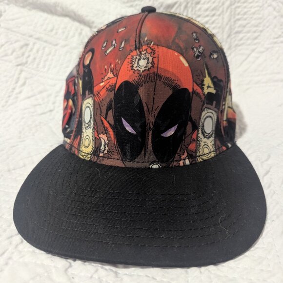 Marvel Deadpool Original Snapback Guns Blazing SnapBack Ball Cap Hat Comic Geek - Picture 1 of 5